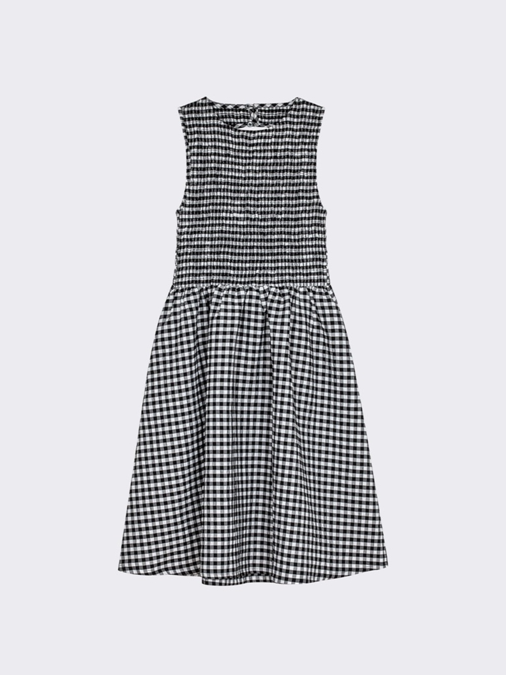 Black and White Gingham Sleeveless Women’s Dress - Picture 4 of 12